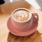 ionEgg Porcelain Coffee Cup with Saucer 270ml/9oz, Minimalist Design, Perfect for Latte, Cappuccino, and Tea, Pink