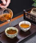 Doorpetal chinese tea cups,gongfu Ceramic Teacup Set, 4.06 oz (120 ml), Set of 5, 5 Colors