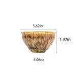 Doorpetal chinese tea cups,gongfu Ceramic Teacup Set, 4.06 oz (120 ml), Set of 5, 5 Colors