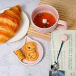 Koolkatkoo Pink Cat Mug Ceramic Coffee Cup - Tea Cup with Lid and spoon, Ceramic Animals inside, Mugs for Women, Valentine's Day Mother's Day Pink Gifts, 10oz