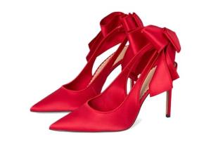 Steve Madden Women's Teacup Pump, Red Satin, 6