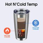 EcoMozz 20oz Tumbler Bulk Stainless Steel Vacuum Insulated Tumblers with Lid Double Wall Travel Mug Powder Coated Coffee Cup, Suitable for Ice Drinks and Hot Beverage (Stainless steel 1pack)