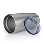 EcoMozz 20oz Tumbler Bulk Stainless Steel Vacuum Insulated Tumblers with Lid Double Wall Travel Mug Powder Coated Coffee Cup, Suitable for Ice Drinks and Hot Beverage (Stainless steel 1pack)