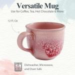 Portmeirion Minerals Mug, Rose Quartz - 12oz Stoneware Coffee Cup with Reactive Glaze, Durable & Stylish Ceramic Mug - Microwave, Dishwasher, Freezer, Oven Safe - Earthy Design for Cafe & Home