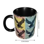 sagacitrix Eagle Funny Ceramic Coffee Mug 11 oz Novelty Tea Cup with Handle Gifts for Birthday Christmas Men Women Friends