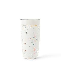 W&P Porter Insulated Tumbler 20 oz | No Metallic Aftertaste Ceramic Coated for Water, Coffee, & Tea | Wide Mouth Vacuum Insulated | Dishwasher Safe, Cream Terrazzo