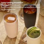 W&P Porter Insulated Tumbler 20 oz | No Metallic Aftertaste Ceramic Coated for Water, Coffee, & Tea | Wide Mouth Vacuum Insulated | Dishwasher Safe, Cream Terrazzo