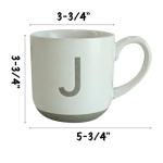 COLLECTIVE HOME - Ceramic Mug, Uppercase Letter Design, Matte Sandstone Texture, Minimalist and Stylish, 15oz, Perfect for Personalized Gifts (J)