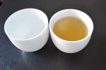 Liang baobao Small Porcelain Teacup Set of 4 White Sample Tea Cups Chinese kung Fu Tea Cup Egg-shaped 3oz (White porcelain)