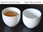 Liang baobao Small Porcelain Teacup Set of 4 White Sample Tea Cups Chinese kung Fu Tea Cup Egg-shaped 3oz (White porcelain)