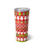 Swig Life 22oz Insulated Tumbler, Travel Coffee Tumbler with Lid, Cup Holder Friendly Travel Coffee Mug, Stainless Steel Thermos (Christmas Crew)