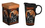 Cypress Home Halloween Seasonal Travel Mugs and Cups - 4 x 5 x 7 Inches Indoor/Outdoor home goods For Kitchens, Parties and Homes (Happy Hauntings)