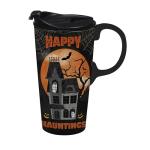 Cypress Home Halloween Seasonal Travel Mugs and Cups - 4 x 5 x 7 Inches Indoor/Outdoor home goods For Kitchens, Parties and Homes (Happy Hauntings)