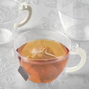 Efavormart 60 Pack 6oz Plastic Disposable Coffee Cups With Handle for Weddings, Parties, Receptions, Restaurants, Cafes, Catered Events, Hot Chocolate, Hot Tea, Cappuccino, Refreshing Drinks