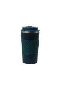 Sip+Sea Dominica 18 oz Travel Coffee Mug - Double Wall Vacuum Insulated Stainless Steel Tumbler with Flip Lid, Leak-Proof Coffee Cup with Non-Slip Silicone Base, Hot & Cold Drink Container