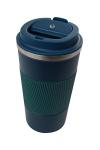 Sip+Sea Dominica 18 oz Travel Coffee Mug - Double Wall Vacuum Insulated Stainless Steel Tumbler with Flip Lid, Leak-Proof Coffee Cup with Non-Slip Silicone Base, Hot & Cold Drink Container