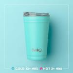 Swig Life 24oz Party Cup, Stackable Insulated Travel Coffee Tumbler with EZ Slider Lid, Cup Holder Friendly Travel Thermos, Stainless Steel 24 oz Tumbler, Reusable Coffee Mug (Orange)