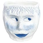 Funny Coffee Mug, 14oz Unique Blue Ceramic Coffee Cup with Creative Human Face Design, Funky Novelty Handmade Cup & Artistic Tea Cup for Office and Home
