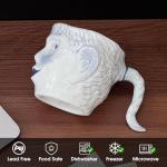 Funny Coffee Mug, 14oz Unique Blue Ceramic Coffee Cup with Creative Human Face Design, Funky Novelty Handmade Cup & Artistic Tea Cup for Office and Home