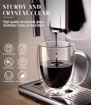 OJA Double Wall Glass Coffee Mugs Set of 4, Hand Blown 12.5OZ Clear Glass Coffee Cups, Insulated Tea Mug, Perfect for Espresso, Cappuccino, Latte, American,Tea Bag, Beverage