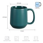 Miicol Ceramic Coffee Mug, 16 oz Large Coffee Cup, Tea Mug with Handle, Flat Bottom Mug for Men, Women, Office, Microwave and Dishwasher Safe, Multi-Color, Turquoise