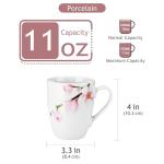 VEWEET Coffee Mugs Set of 6, 11 OZ Coffee Cups Set with Handle, Floral Mug Sets Ceramic Cup Set for Kitchen, Microwave & Dishwasher Safe, Series ANNIE