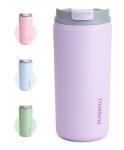 SUNWILL Travel Coffee Tumbler, Insulated Mug with Lid, Leak Proof Stainless Steel Cup 12 oz for Water, Tea, Ice, Powder Coated Lavender