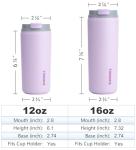 SUNWILL Travel Coffee Tumbler, Insulated Mug with Lid, Leak Proof Stainless Steel Cup 12 oz for Water, Tea, Ice, Powder Coated Lavender