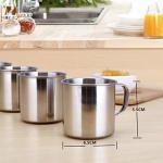 Tsyware 10 Pcs of Stainless Steel Coffee Tea Cup with Handle 6oz Espresso Cup