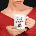 Cute Moose Coffee Mug, Personalized Name Animal Lover Cup, Don't Moose With Me Mug, Cartoon Animal Design Ceramic Mug 11oz 15oz, Custom Moose Themed Cup, Customized Accent Mug For Birthday