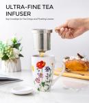 AmorArc Porcelain Tea Mug with Infuser and Lid, 18 Oz Tea Cup with Handle for Loose Leaf Tea, Gift for Tea Lovers of Men and Women