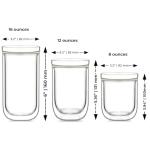Aquach 12 Oz Double Walled Glass Coffee Mugs, Clear Glass Tea Cups, Microwave and Dishwasher Safe Home Office Insulated Cups Perfect for Americano Latte Hot&Cold Beverages, 2-Pack