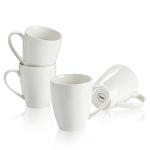 Sweese Porcelain Coffee Mugs - 16 Ounce (Top to the Rim) for Coffee, Latte, Tea, Cocoa, Set of 4, White