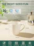Sweese Porcelain Coffee Mugs - 16 Ounce (Top to the Rim) for Coffee, Latte, Tea, Cocoa, Set of 4, White