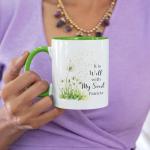 Customized Name Christian Mug, Inspirational Cup 11oz 15oz, Personalized Religious Coffee Mug, Bible Verse And Dandelion Design Cup, Custom Christian Ceramic Mug, Gift For Family Member