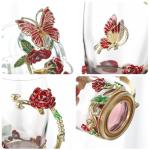 LANTREE Christmas Gifts for Mom Glass Tea Cup Set Coffee Cup Personalized Gift For Women Mother's Day Flower Tea Mugs with Lid(12ozRedRose)