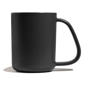 CURVD® Mug, Large Handle for Comfortable Grip, Dishwasher & Microwave Safe, 100% Chemical-Free Ceramic, Perfect for Coffee, Hot Chocolate, Latte, Cold Drinks (Matte Black, 18 oz)
