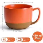 MIAMIO – 15 Ounce, Set of 4 Ceramic Latte Mug – Elegant Modern Coffee Mug Set for Cafe, Latte, Tea, Hot Cocoa - Drinks Dishwasher & Microwave Safe – Aura Collection (Cozy Neutral, Coffee Mug(4x))
