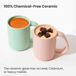 CURVD® Mug, Large Handle for Comfortable Grip, Dishwasher & Microwave Safe, 100% Chemical-Free Ceramic, Perfect for Coffee, Hot Chocolate, Latte, Cold Drinks (Matte Black, 18 oz)