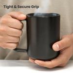 CURVD® Mug, Large Handle for Comfortable Grip, Dishwasher & Microwave Safe, 100% Chemical-Free Ceramic, Perfect for Coffee, Hot Chocolate, Latte, Cold Drinks (Matte Black, 18 oz)