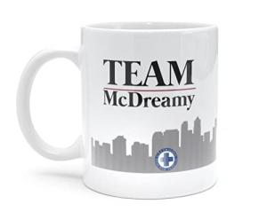 Grey's Anatomy Team McDreamy Ceramic Coffee Mug | Large Cup For Home & Kitchen Decor, Houseware Essentials, Novelty Drinkware | TV Medical Drama Gifts and Collectibles | Holds 11 Ounces