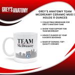 Grey's Anatomy Team McDreamy Ceramic Coffee Mug | Large Cup For Home & Kitchen Decor, Houseware Essentials, Novelty Drinkware | TV Medical Drama Gifts and Collectibles | Holds 11 Ounces