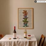 Poster Master Dictionary Art Poster - Stacked Teacups Print - Victorian Tea-Cup Art - Gift for Him, Her, Men, Women - Perfect Decor for Dining Room, Kitchen, Teahouse - 8x10 UNFRAMED Wall Art