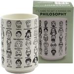 The Unemployed Philosophers Guild It's Hard to Get a Handle on Philosophy - Porcelain Handleless Tea Cup Featuring 60 Illustrated Portraits of Western Philosophers, Comes in Fun Box, 9 oz.