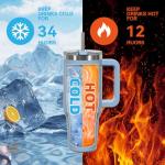 40 oz Tumbler with Handle,Tumbler with Lid and Straw,Double Wall Insulated Cup Stainless Steel Travel Mug(Cold for 34 Hours),Water Bottle for Iced Tea,Coffee,Cold Beverages(Smog Blue)