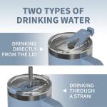 40 oz Tumbler with Handle,Tumbler with Lid and Straw,Double Wall Insulated Cup Stainless Steel Travel Mug(Cold for 34 Hours),Water Bottle for Iced Tea,Coffee,Cold Beverages(Smog Blue)