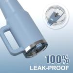 40 oz Tumbler with Handle,Tumbler with Lid and Straw,Double Wall Insulated Cup Stainless Steel Travel Mug(Cold for 34 Hours),Water Bottle for Iced Tea,Coffee,Cold Beverages(Smog Blue)