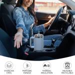 40 oz Tumbler with Handle,Tumbler with Lid and Straw,Double Wall Insulated Cup Stainless Steel Travel Mug(Cold for 34 Hours),Water Bottle for Iced Tea,Coffee,Cold Beverages(Smog Blue)