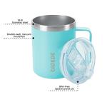 BJPKPK 2 pcs Insulated Coffee Mug, 14oz Insulated Tumbler with Lid, Stainless Steel Coffee Cups with Splash Proof Lid-Turquoise