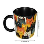 wiuurs Cat Coffee Mug 11OZ Funny Ceramic Tea Cup Kitchen Decor Novelty Mugs for Home Office Travel